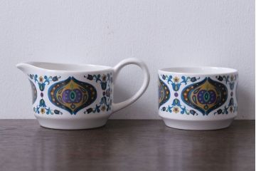 イギリスビンテージ　MIDWINTER(ミッドウィンター)　Bengal(ベンガル)シリーズ　ティーポット、砂糖入れ、ミルク入れのセット