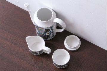 イギリスビンテージ　MIDWINTER(ミッドウィンター)　Bengal(ベンガル)シリーズ　ティーポット、砂糖入れ、ミルク入れのセット