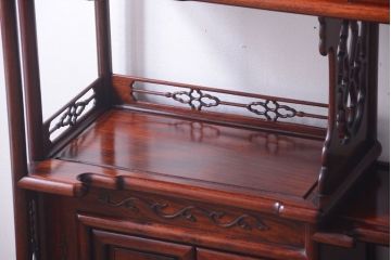 中古　唐木材　豪華な飾り棚