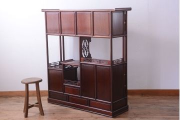 中古　唐木材　豪華な飾り棚