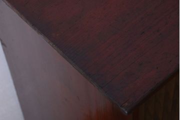 アンティーク家具　和製アンティーク　銀モールガラス入り!古い木製の引き戸収納棚(下駄箱)