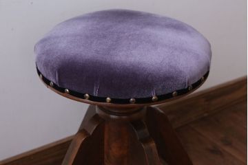レトロ家具　和製アンティーク　古い木製のレトロな回転スツール