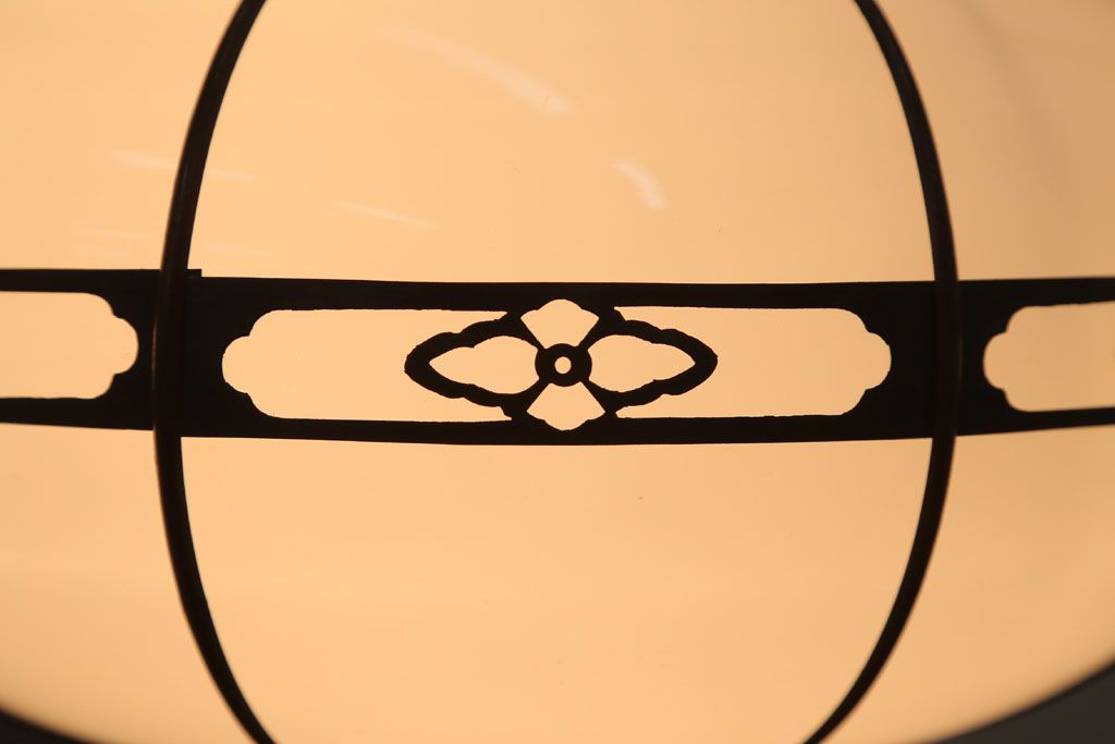 和製アンティーク　飾り房付き　銅巻　モダンな電笠