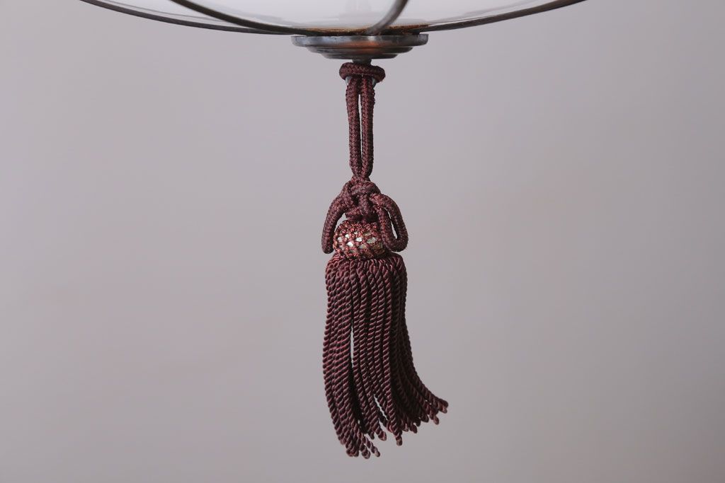 和製アンティーク　飾り房付き　銅巻　モダンな電笠