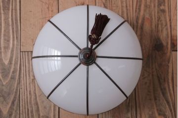 和製アンティーク　飾り房付き　銅巻　モダンな電笠