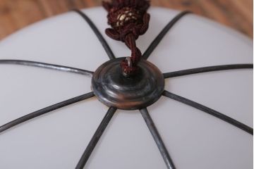 和製アンティーク　飾り房付き　銅巻　モダンな電笠