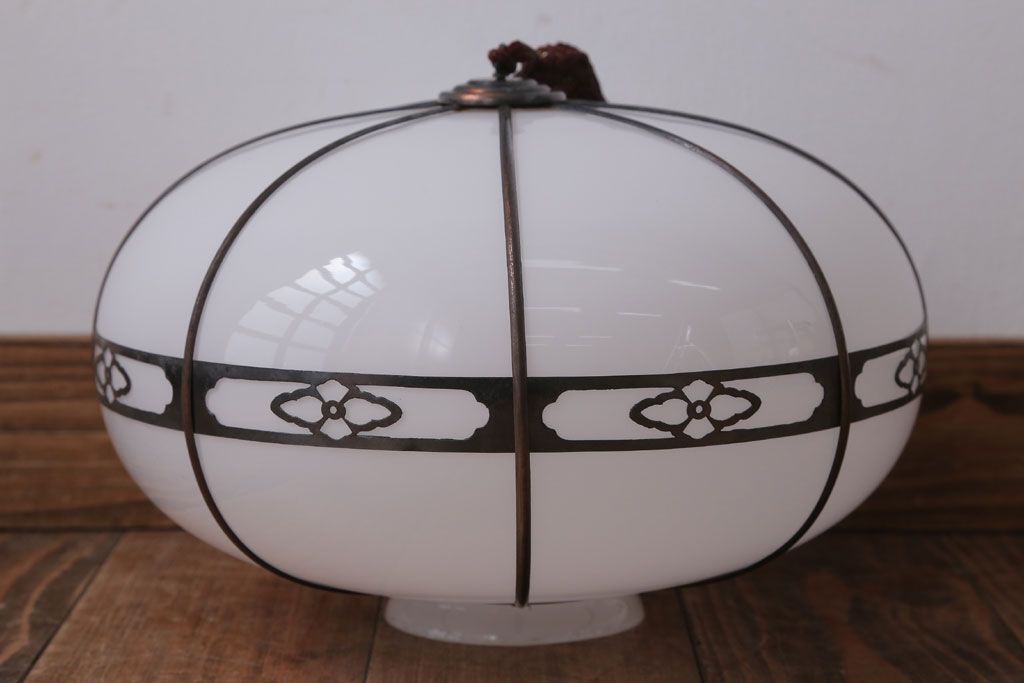 和製アンティーク　飾り房付き　銅巻　モダンな電笠