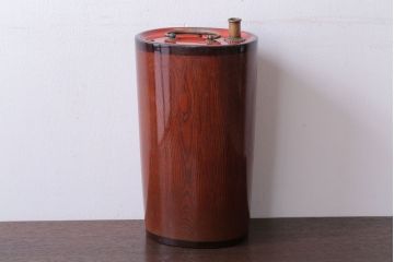 アンティーク雑貨　古民具・骨董　江戸〜明治期　木製水筒(漆器・銅金具)