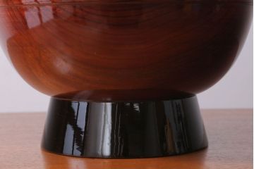 古民具・骨董　明治　総欅漆塗り行器(家紋・漆器・太平)(1)