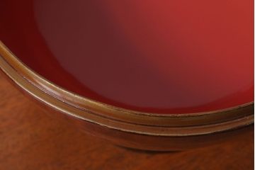 古民具・骨董　明治　総欅漆塗り行器(家紋・漆器・太平)(2)