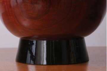 古民具・骨董　明治　総欅漆塗り行器(家紋・漆器・太平)(2)