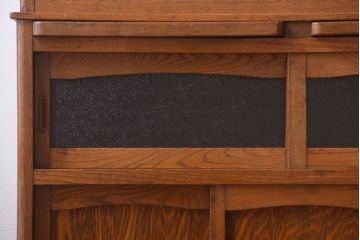 アンティーク家具　和製アンティーク　ダイヤガラス入り!古い木製の重ね食器棚(カップボード)