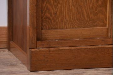 アンティーク家具　和製アンティーク　ダイヤガラス入り!古い木製の重ね食器棚(カップボード)