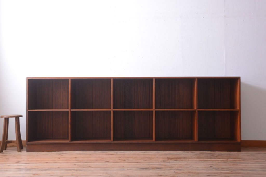 レトロ家具　昭和レトロ　大きな横型アンティークマス目棚(2)