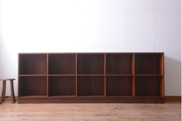 レトロ家具　昭和レトロ　大きな横型アンティークマス目棚(2)