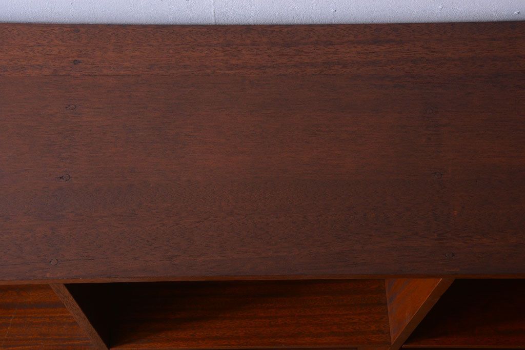 レトロ家具　昭和レトロ　大きな横型アンティークマス目棚(2)