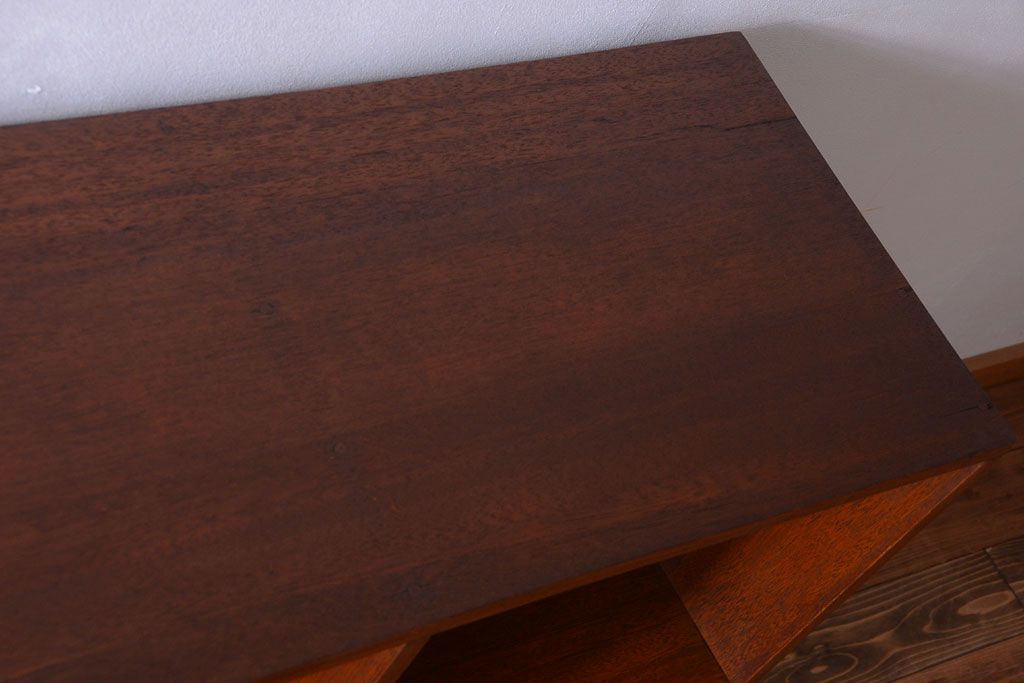 レトロ家具　昭和レトロ　大きな横型アンティークマス目棚(2)