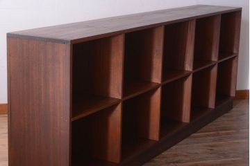 レトロ家具　昭和レトロ　大きな横型アンティークマス目棚(2)