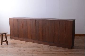 レトロ家具　昭和レトロ　大きな横型アンティークマス目棚(2)