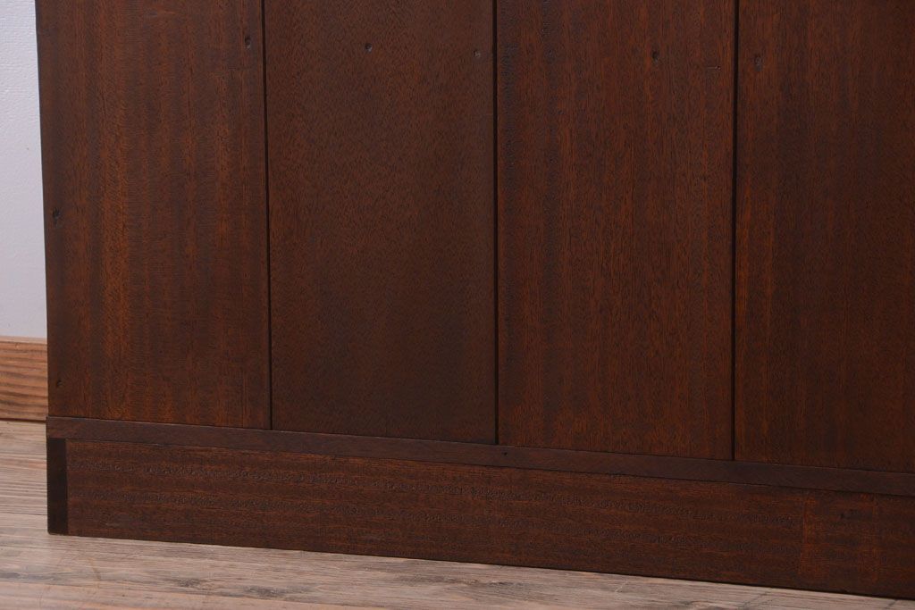 レトロ家具　昭和レトロ　大きな横型アンティークマス目棚(2)