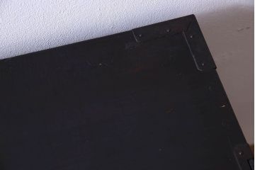 アンティーク家具　和製アンティーク　鉄脚付き!シンプルな古い木の時代箪笥ローボード(ローチェスト、引き出し、テレビボード)(1)