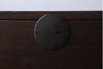 アンティーク家具　和製アンティーク　鉄脚付き!シンプルな古い木の時代箪笥ローボード(ローチェスト、引き出し、テレビボード)(1)