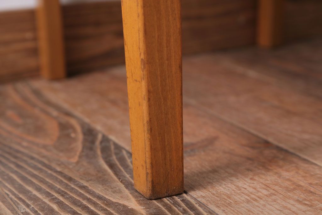 アンティーク家具　和製アンティーク　アンティークリネン座面のシンプルなダイニングチェア(2)