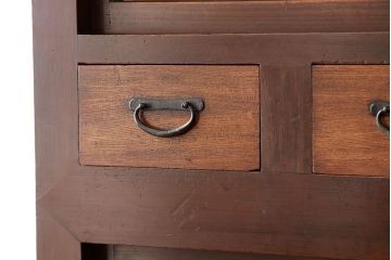 アンティーク家具　古民具・骨董　一本物　丸桟引き戸付き!モダンなアンティーク三尺水屋箪笥