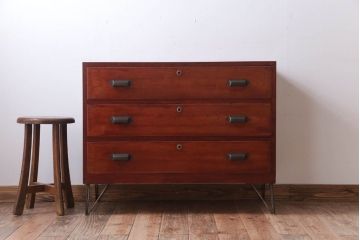 アンティーク家具　和製アンティーク　鉄脚付き!シンプルな衣装箪笥ローボード