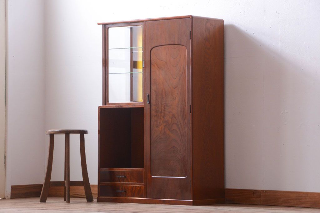 中古　ガラスケース付き!高級収納戸棚(三味線ケース)