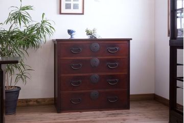 アンティーク家具　古民具・骨董　上品な衣装箪笥カウンターテーブル(作業台)