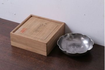 アンティーク雑貨　和製アンティーク　鳳山・本錫製、菓子器(煎茶道具)