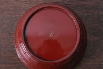 アンティーク　大正〜昭和初期!蓮の花の図　輪島塗木製蒔絵盃洗一対
