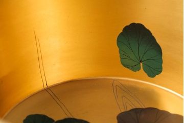 アンティーク　大正〜昭和初期!蓮の花の図　輪島塗木製蒔絵盃洗一対