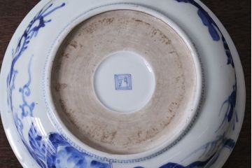アンティーク雑貨　アンティーク　明治期　染付深鉢(お皿)