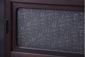 古民具・骨董　裏障子付き!ダイヤガラス帯のアンティーク格子戸