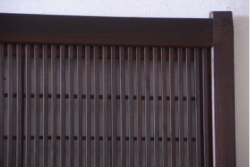 古民具・骨董　裏障子付き!ダイヤガラス帯のアンティーク格子戸