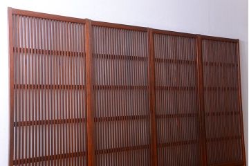和製アンティーク　古い木のシンプルな格子戸4枚セット