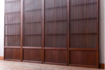 和製アンティーク　古い木のシンプルな格子戸4枚セット