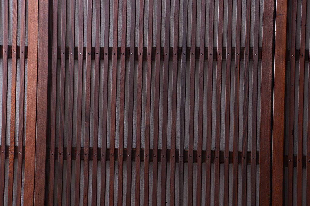 和製アンティーク　古い木のシンプルな格子戸4枚セット