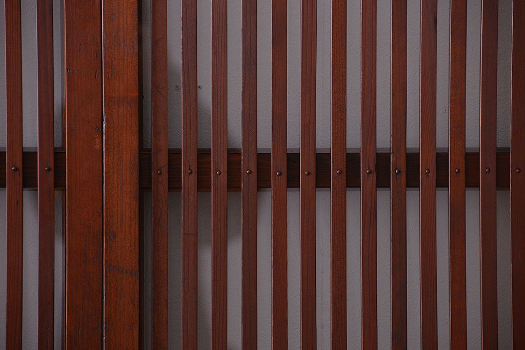 和製アンティーク　古い木のシンプルな格子戸4枚セット