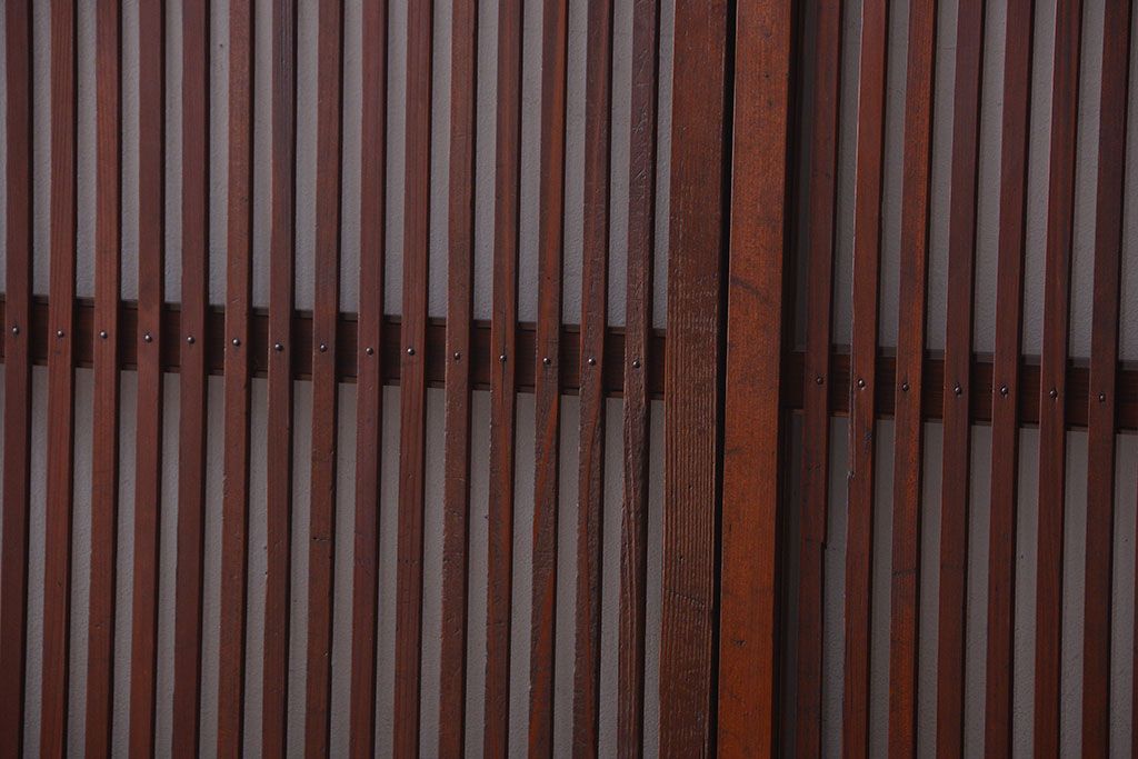 和製アンティーク　古い木のシンプルな格子戸4枚セット