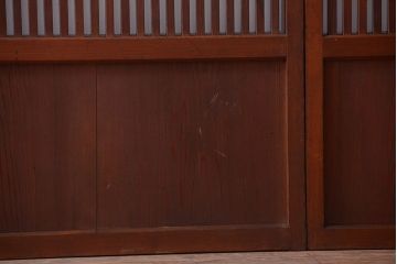 和製アンティーク　古い木のシンプルな格子戸4枚セット