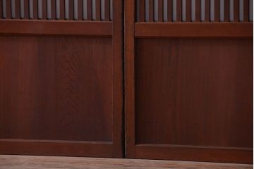 和製アンティーク　古い木のシンプルな格子戸4枚セット