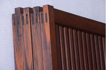 和製アンティーク　古い木のシンプルな格子戸4枚セット