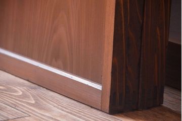 和製アンティーク　古い木のシンプルな格子戸4枚セット