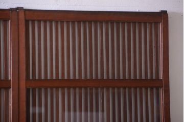 和製アンティーク　古い木のシンプルな格子戸4枚セット