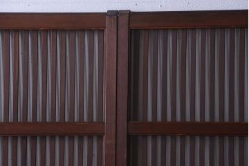 和製アンティーク　古い木のシンプルな格子戸4枚セット