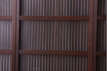 和製アンティーク　古い木のシンプルな格子戸4枚セット