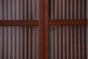 和製アンティーク　古い木のシンプルな格子戸4枚セット